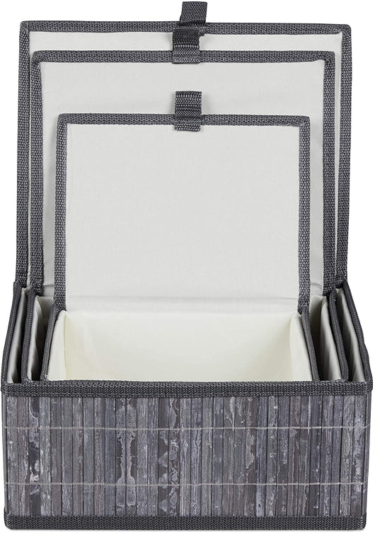 Set di 3 cestini portaoggetti decorativi in ​​bambù grigio 13_0002491_4