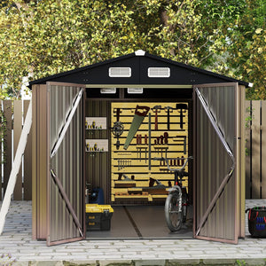 Tappeto per Pavimento in Plastica per Capanno degli Attrezzi, 343 x 215 cm, Tappeto Antiscivolo con Strisce Rinforzate, Parti Etichettate per Montaggio Facile, Base per Terrazza e Giardino