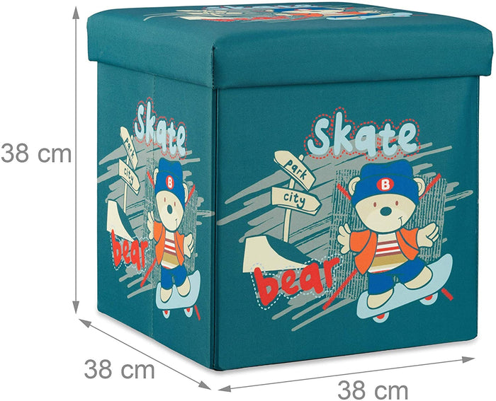 Sgabello pieghevole per bambini con coperchio 38 cm blu 13_0002799_2