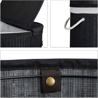 Cesto portabiancheria rotondo con coperchio 63 cm bambù nero 13_0000819_4