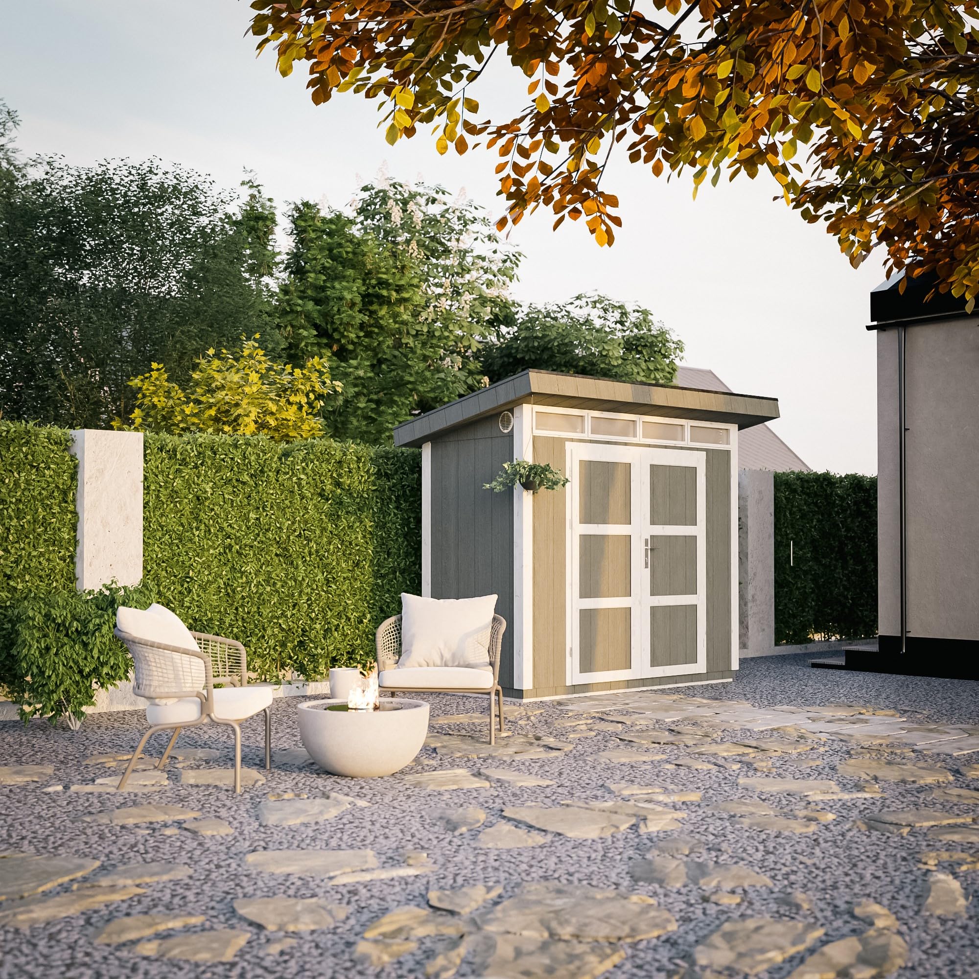 Casetta da Giardino di QUALIT? PREMIUM 3m?²-L161xW294cm - TIMBELA M901A-REDWOOD RED