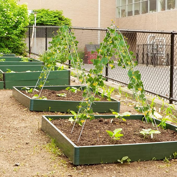 Grigliati per Rampicanti 180 x 50 CM, Set di 2 Tralicci di Metallo Antiruggine per Piante Rampicanti, Rose e Verdure, Decorazione Esterna per Giardino, Cortile e Patio (Bianco)