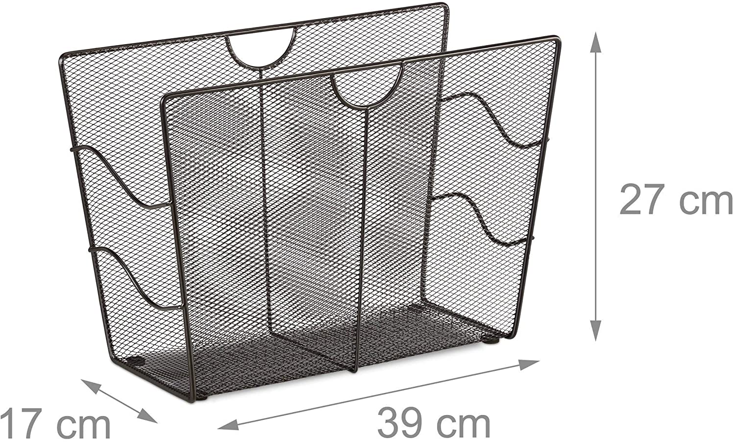 Portariviste in rete metallica portariviste in rete intrecciata 39 cm nero 13_0002229_2