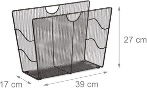 Portariviste in rete metallica portariviste in rete intrecciata 39 cm nero 13_0002229_2
