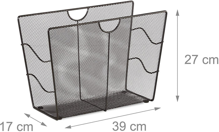 Portariviste in rete metallica portariviste in rete intrecciata 39 cm nero 13_0002229_2