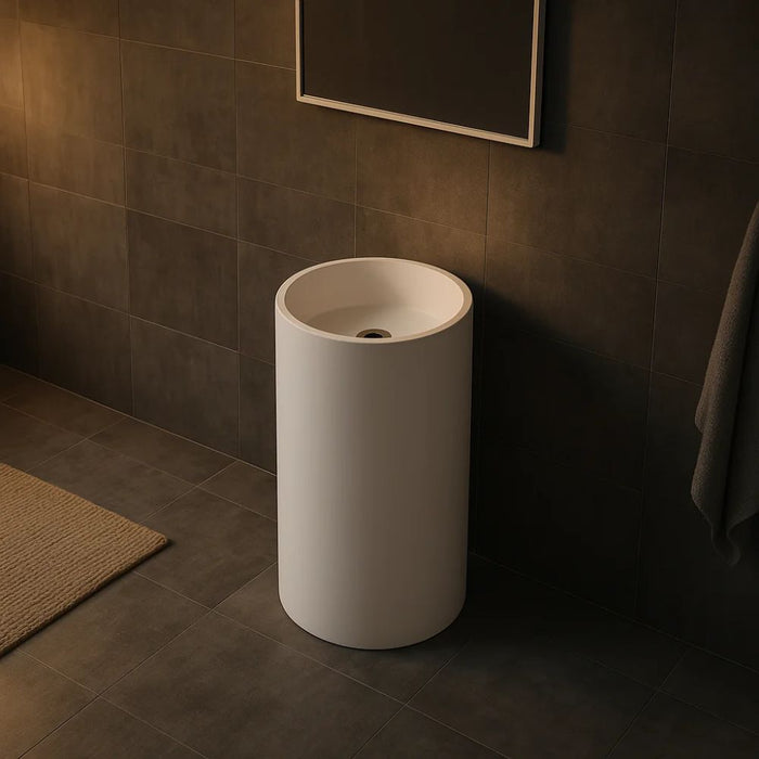 Lavabo free standing klaus artificial stone bianco opaco matt *** confezione 1