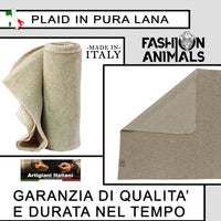 Plaid per cani e gatti - 100% Lana - Coperta morbida e lavabile 150x100 cm - Elegante e resistente - Made in Italy (Crema)