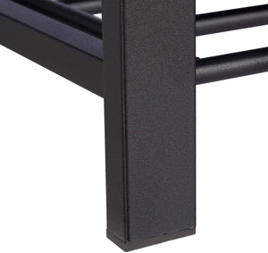 Panca panca porta scarpe cuscino scarpiera imbottita in tessuto 2 livelli marrone metallo 13_0000366_3