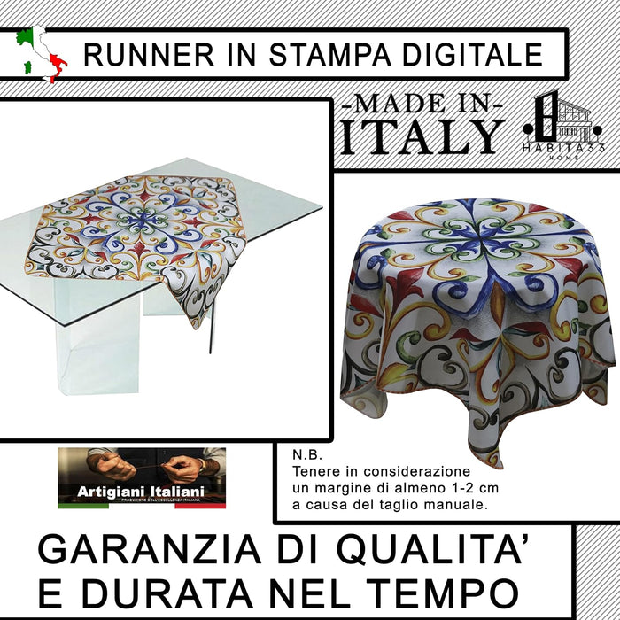 Runner da Tavola, Centrotavola Moderno per Mobili da interno o esterno Made in Italy (Giglio Land)
