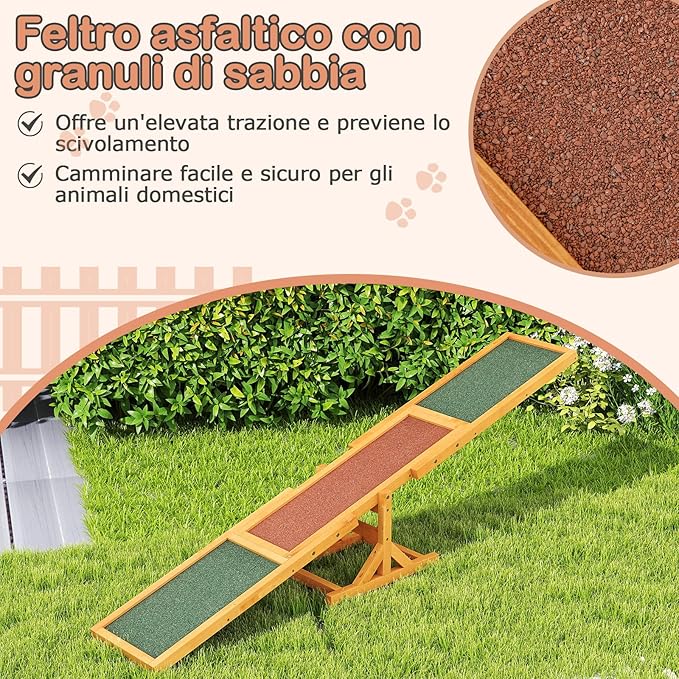 Altalena per Agility Cane, Set di Esercizi e Giochi per Cani, Giocattolo da Esterno, Attrezzatura per Allenamento dell'Equilibrio, Forniture per Animali per Percorsi a Ostacoli (Giallo)