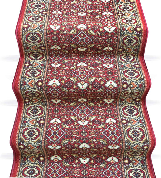Passatoia Scala Bordata 67x500 cm Ingresso Corridoio Tappeto Cucina Gradini Bordeaux