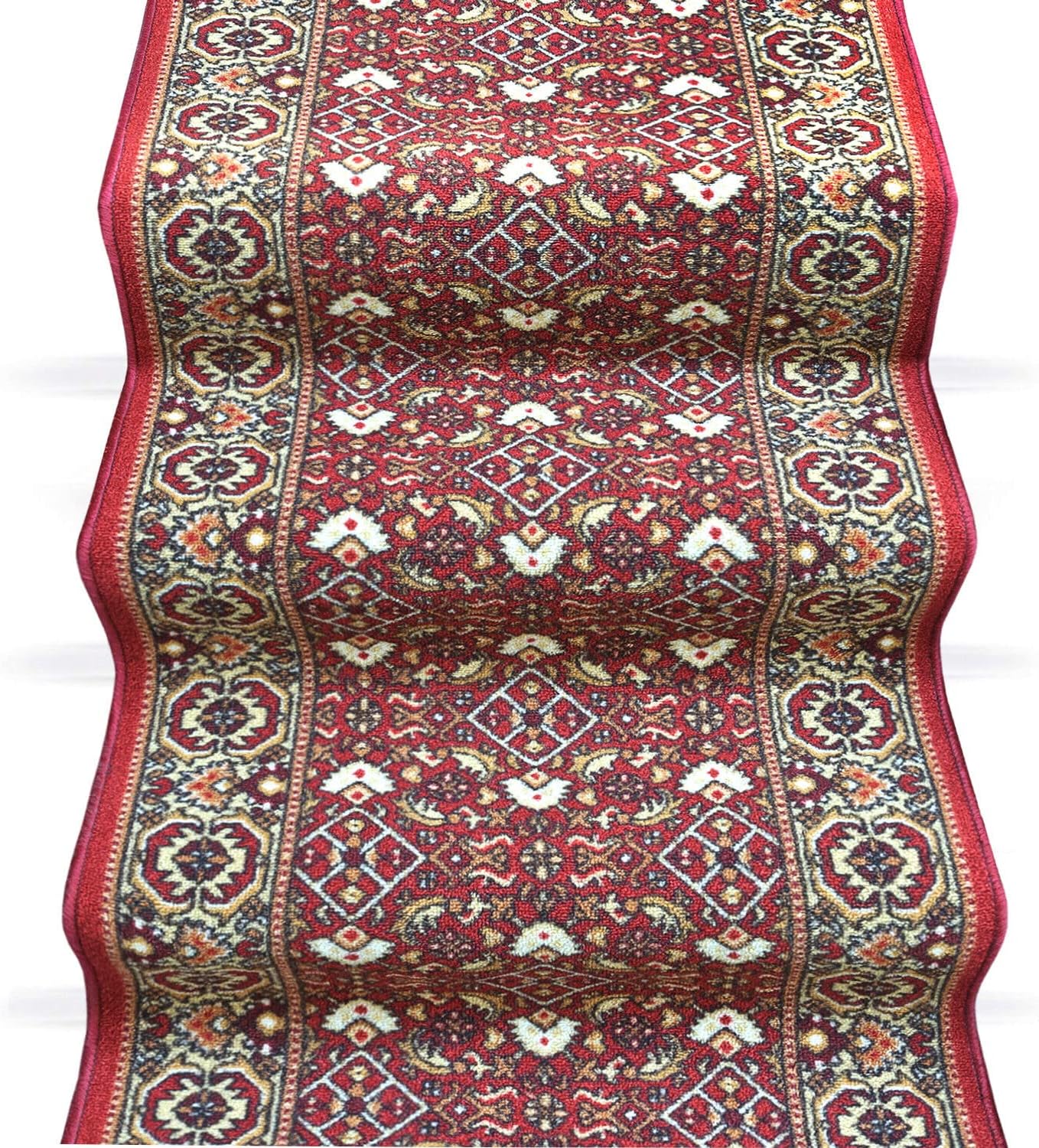 Passatoia Scala Bordata 67x200 cm Ingresso Corridoio Tappeto Cucina Gradini Bordeaux