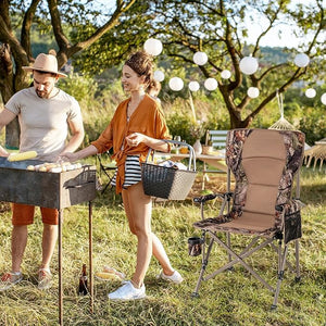 Sedia Pieghevole da Campeggio, Sedia Mare Spiaggia con Portabicchieri e Tasca in Rete, Piedini Regolabili e Borsa di Trasporto, Portata 180 kg, per Pesca, Picinic e Caccia