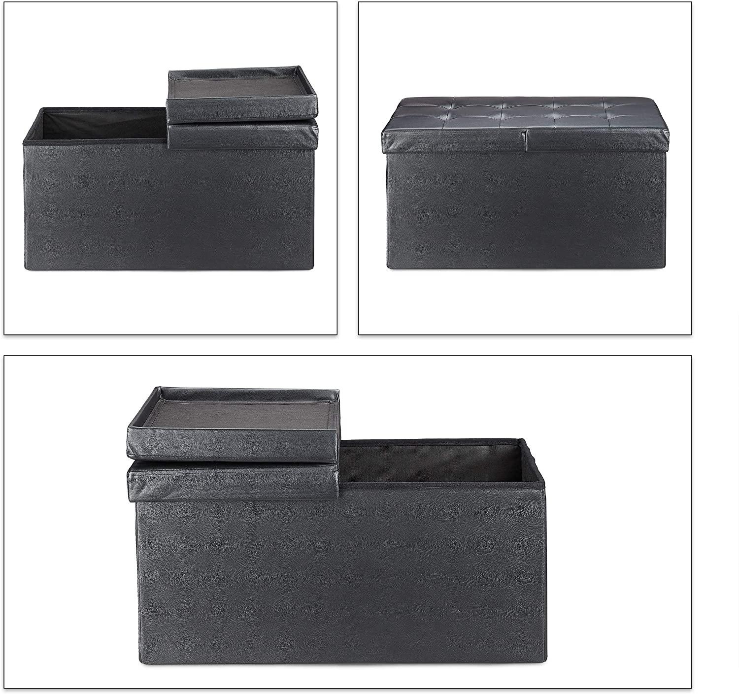 Panca con contenitore con coperchio in ecopelle 75 cm nero 13_0000372_2