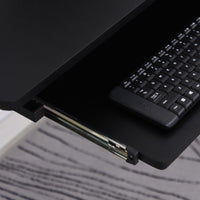 Easycomfort Scrivania Gaming per Casa o Ufficio, Angolare e Salvaspazio con Ripiano Tastiera Estraibile, 165x145x86.5cm, Nera