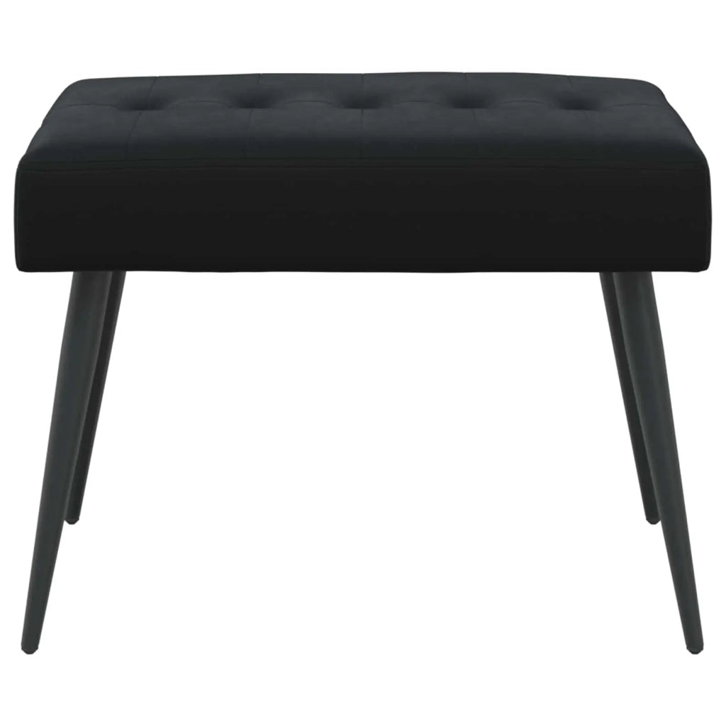 Panchina con bottoni imbottiti Nero 60 x 40 x 45 cm Velluto 42038507