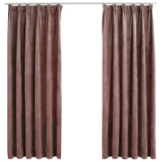 Tende Oscuranti | Tende Blackout con Ganci 2 pz Rosa Antico in Velluto 140x175cm