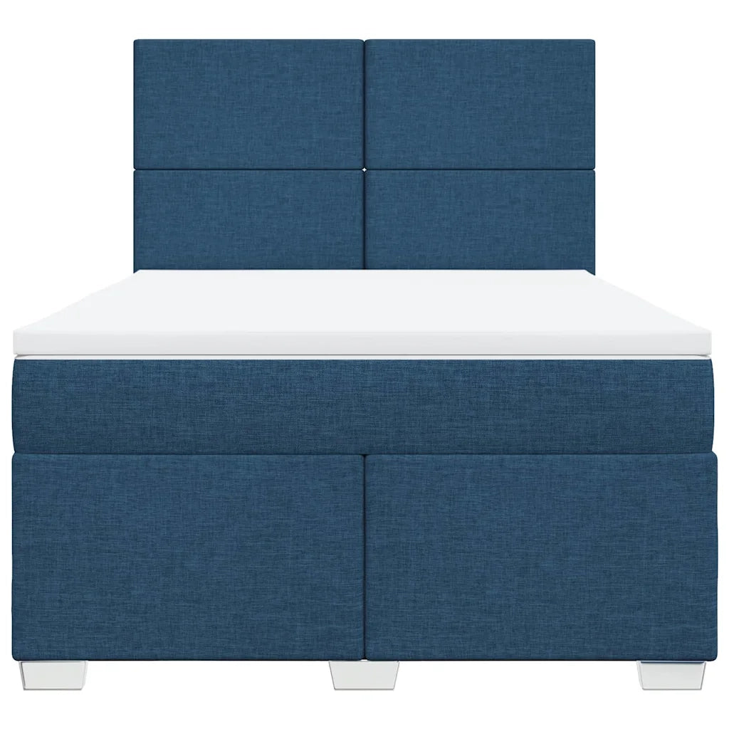 Giroletto a Molle con Materasso Blu 140x190 cm in Tessuto