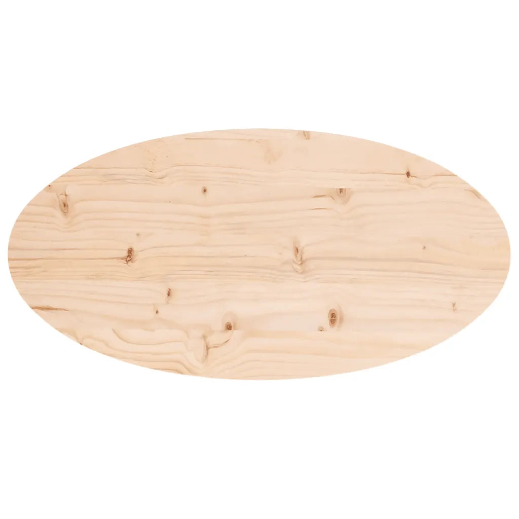 Piano del tavolo 70x35x2,5 cm in legno massello di pino ovale 824315