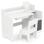Set di mobili per bambini: scrivania e sedia 94 x 40 x 76,5 cm comfort ergonomico design moderno MDF bianco 20_0017441