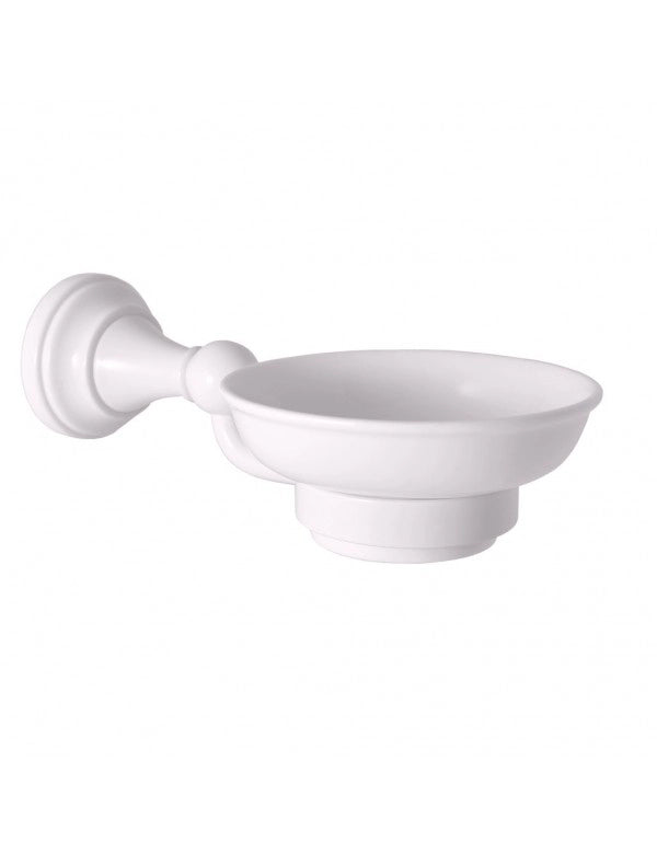 MORAVA Portasapone Retrò in Ottone Bianco 19x11x6,45 cm