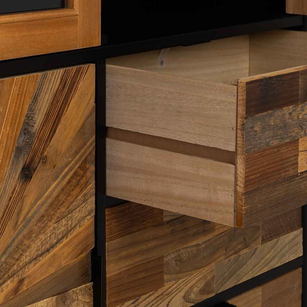 Credenza in legno di recupero marrone 100x40x135h cm