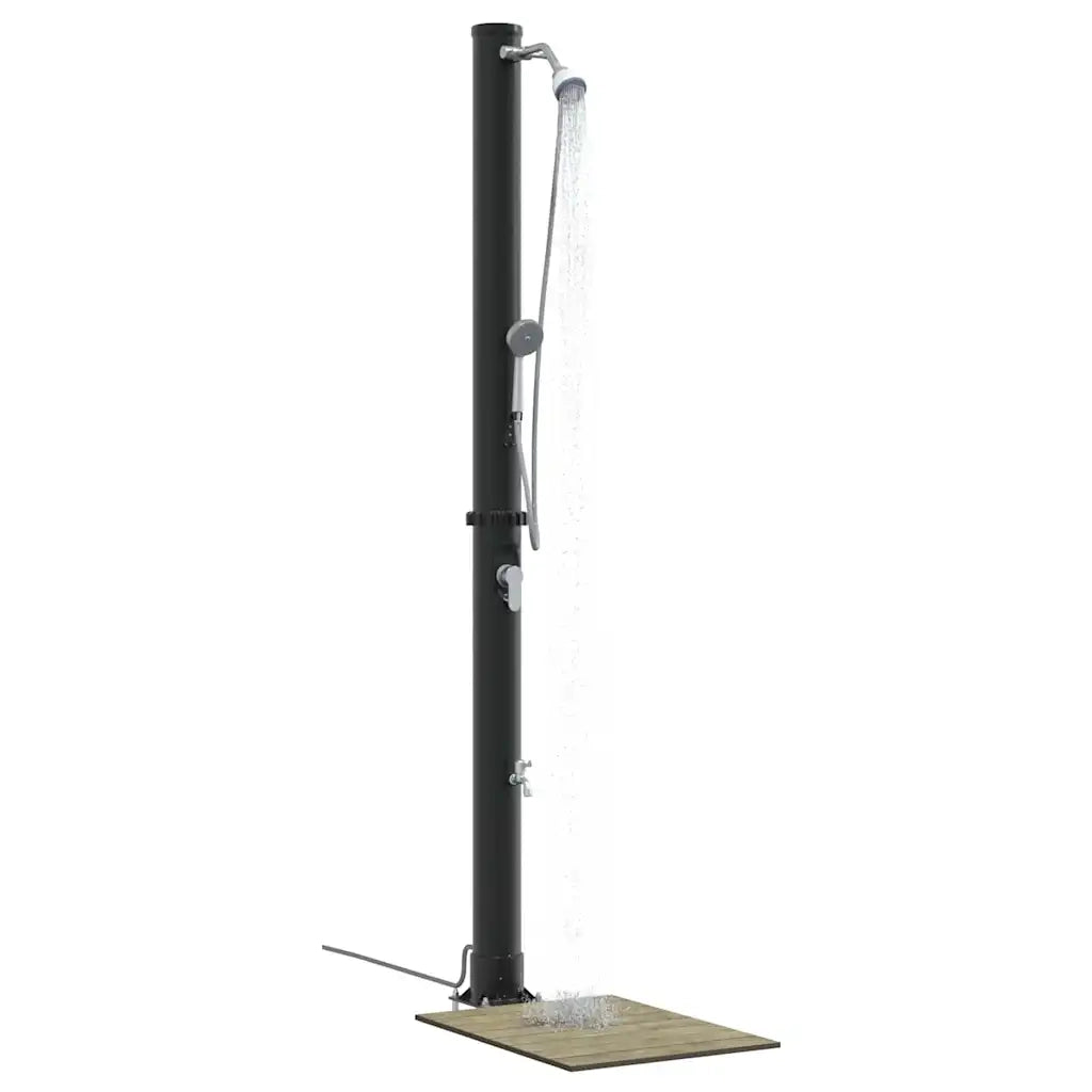 Doccia Solare da Esterno Nero 217 cm PVC e Alluminio CFW8111679