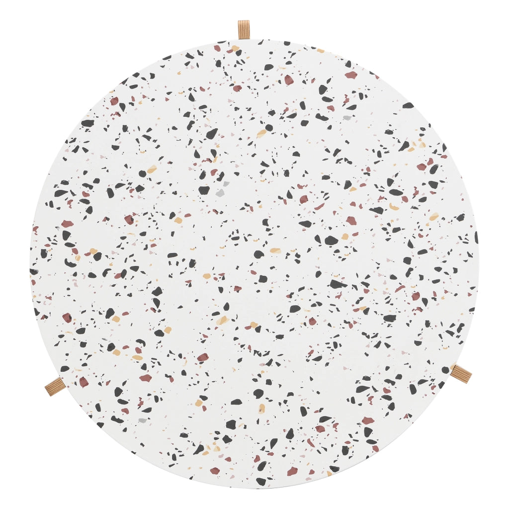 Tavolini da Caffè Impilabili 2 Pezzi con Piani Decorati; Stile Moderno; in MDF; Naturale; 70×70×35+50×50×45;5 cm