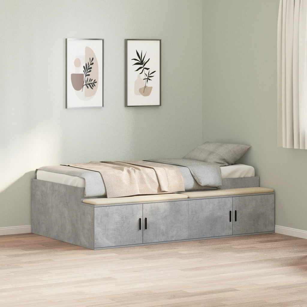 Struttura Letto Contenitore Grigio Cemento 100x200 cm