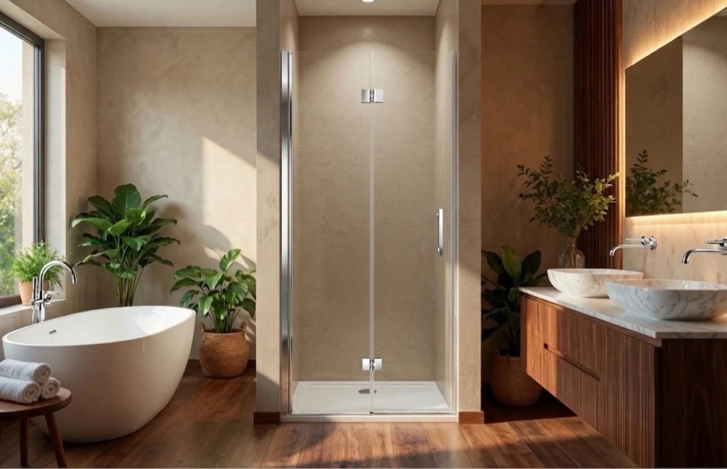 Box doccia 70 cm apertura a SOFFIETTO nicchia H200 cm cristallo 6mm profilo CROMATO LIAM