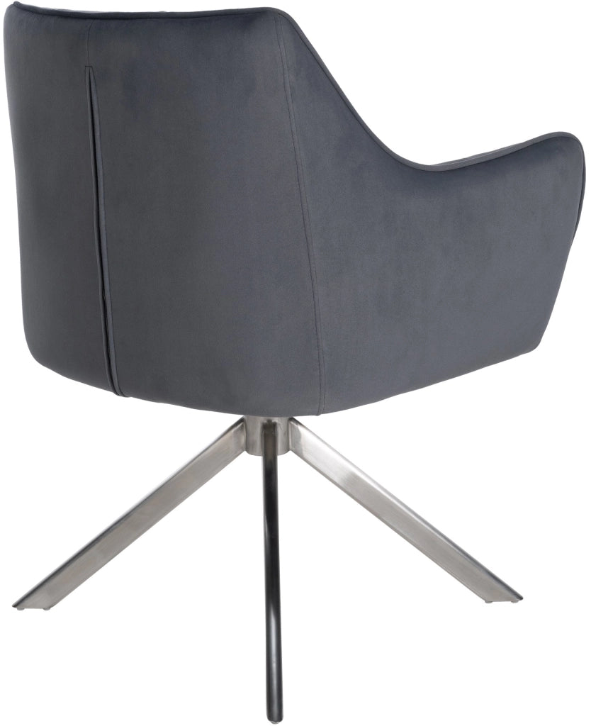 Sedia da pranzo Swing Copertura in velluto grigio scuro,acciaio inossidabile