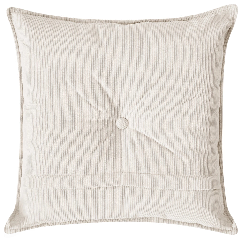 Divano Angolare Bianco Crema Velluto A Coste 3 Posti Cuscini Extra Dispersi versione sinistra stile Moderno