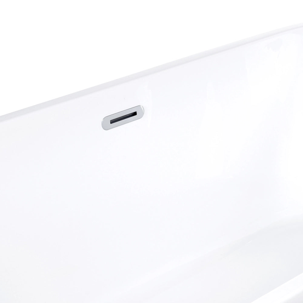 Vasca freestanding bianco sanitario acrilico singolo 160 x 80 cm forma ovale troppopieno sistema design moderno