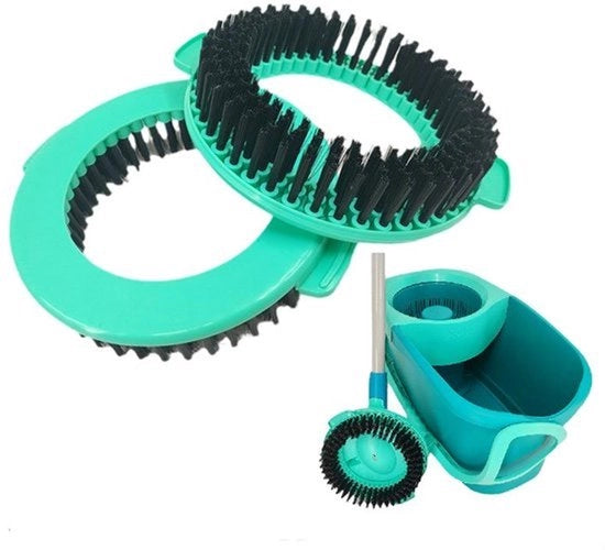 Accessori per detersivo a spazzola rotonda, set a due pezzi.