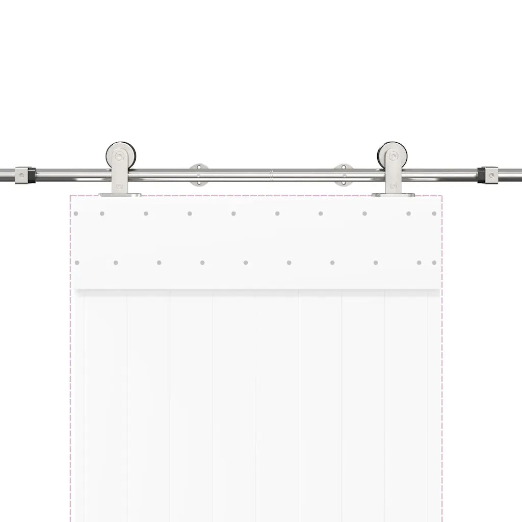 Kit Binari Porta Scorrevole 183 cm Acciaio Inossidabile Argento