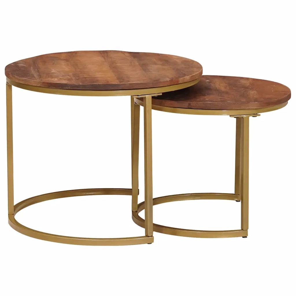 Tavoli da Caffè Nido 2 pcs Legno massello di mango e acciaio