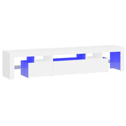 Mobile porta TV multimediale mensola porta TV credenza mobile porta TV per sala da pranzo soggiorno camera da letto con luci LED 200 x 36,5 x 40 cm bianco 02_0026551