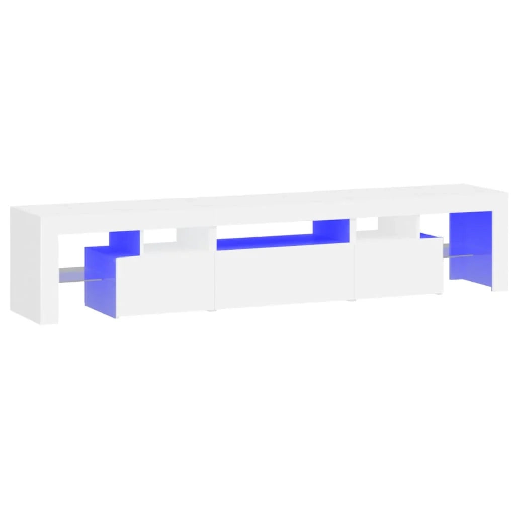 Mobile porta TV multimediale mensola porta TV credenza mobile porta TV per sala da pranzo soggiorno camera da letto con luci LED 200 x 36,5 x 40 cm bianco 02_0026551