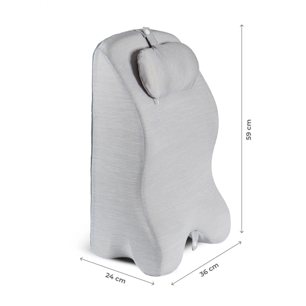 Cuscino Ergonomico in Memory Foam per Schiena e Collo, Cuscino a Cuneo per Lettura a Letto e Relax, Supporto Posturale con Cuscino Testa Rimovibile, Rivestimento Lavabile, 59x36x24 cm