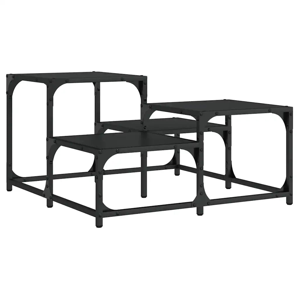 Tavolino da salotto | Tavolino da caff¨¨ | Tavolino da Soggiorno Nero 68x68x40 cm in Legno Multistrato