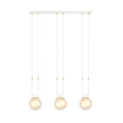 Lampada a sospensione GLAM in acciaio bianco e vetro ambra