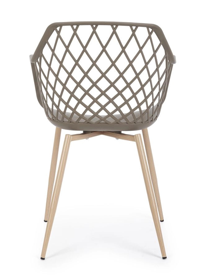 SEDIA TRAFORATA TORTORA OPTIK 58X54X85,5H CM DI BIZZOTTO