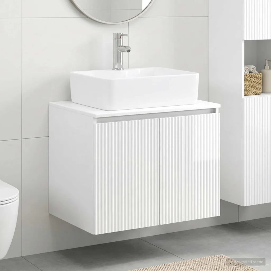 Set di mobili per il bagno Bianco Lucido Legno ingegnerizzato 3404324