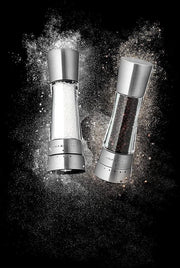 Pepper Mill Gourmet Precision+ 190mm - Acciaio Inossidabile/Acrilico - Inclusa Garanzia a Vita sul Meccanismo