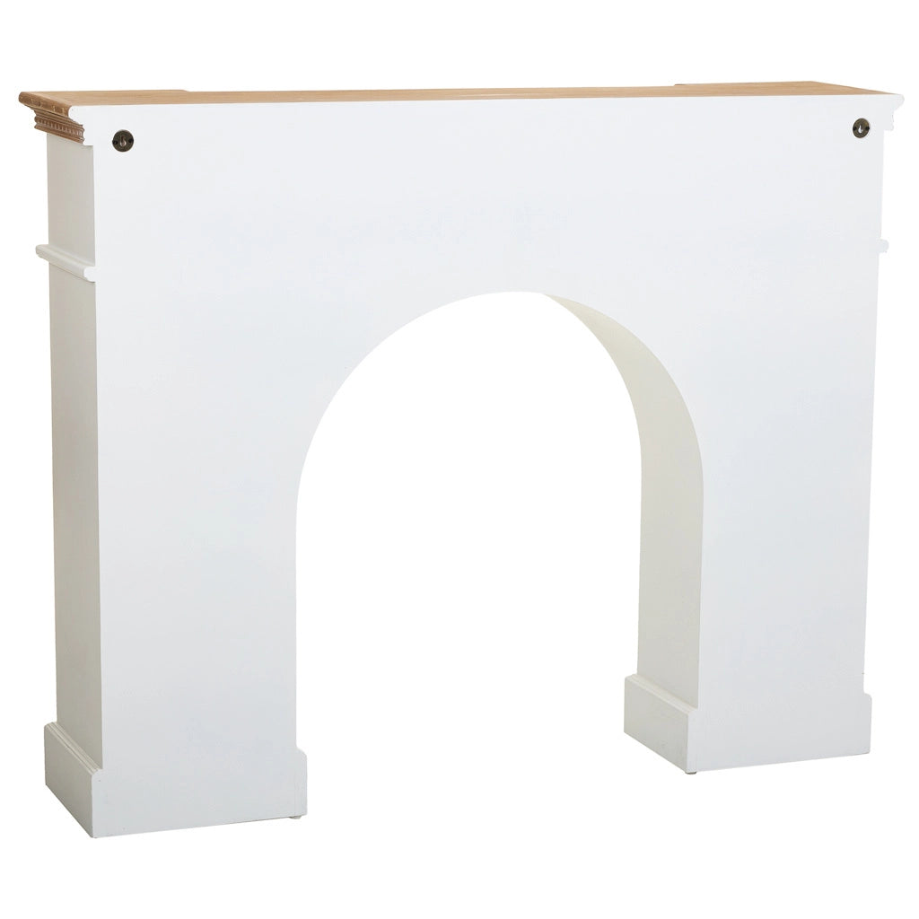 Cornice camino in legno bianco 125,5x29x101h