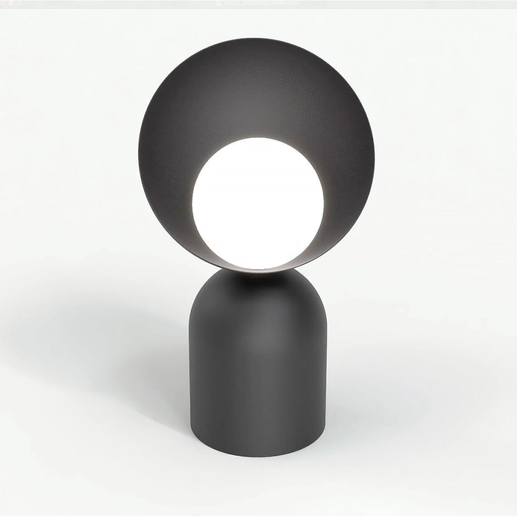 Lampada da tavolo Boto in acciaio nero opaco