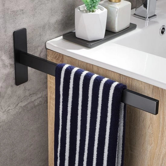 Sostegno Asciugamano Senza Fori Nero Sostegno Asciugamano RVS Sostegno Asciugamano Bagno Sostegno Quadrato Asciugamano Singolo Braccio Sostegno Asciugamano Bagno