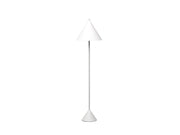 Indi Lampada da Terra Design Moderno in Metallo Bianco con Paralume Orientabile e Cavo Telato Nero, LED 8W Incluso - Illuminazione