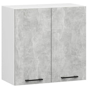 Mobile da cucina pensile sistema AKORD OLIWIA Bianco 60 cm 2 ante inserto frontale Cemento 60x30x58 cm