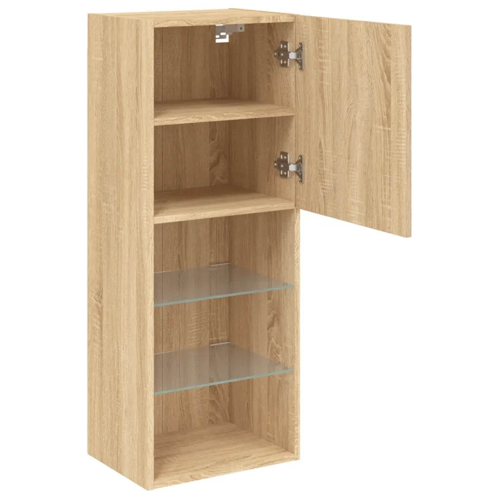 Mobile TV con Luci LED Rovere Sonoma 40,5x30x102 cm 837059